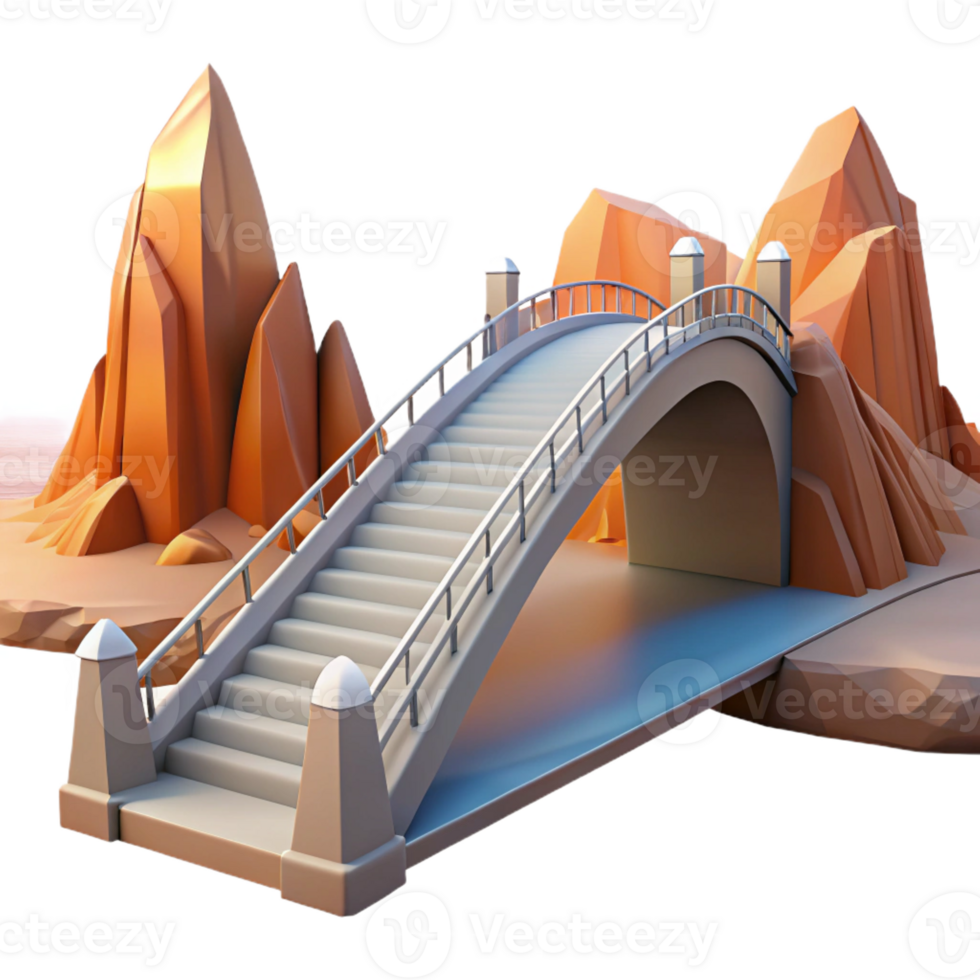 elegant artistic A Futuristic Bridge Spanning a Vast Canyo exclusive png