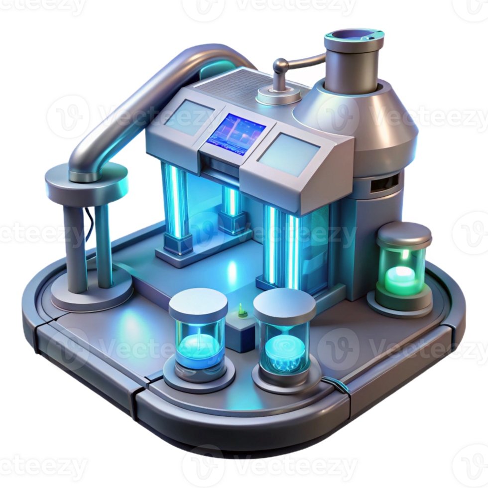 impressive artistic A Futuristic Research Lab with Glowing Eq professional png