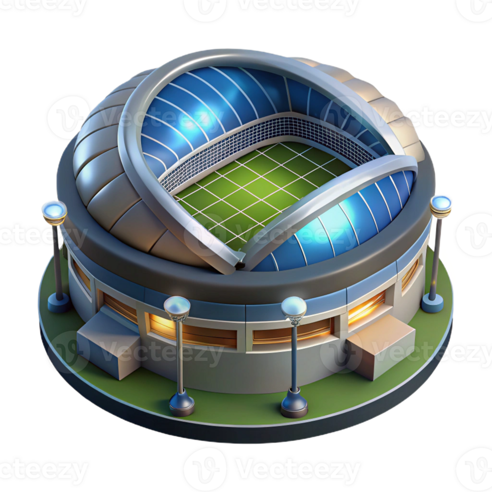 wonderful creative A Futuristic Sports Stadium with a Retrac high resolution png