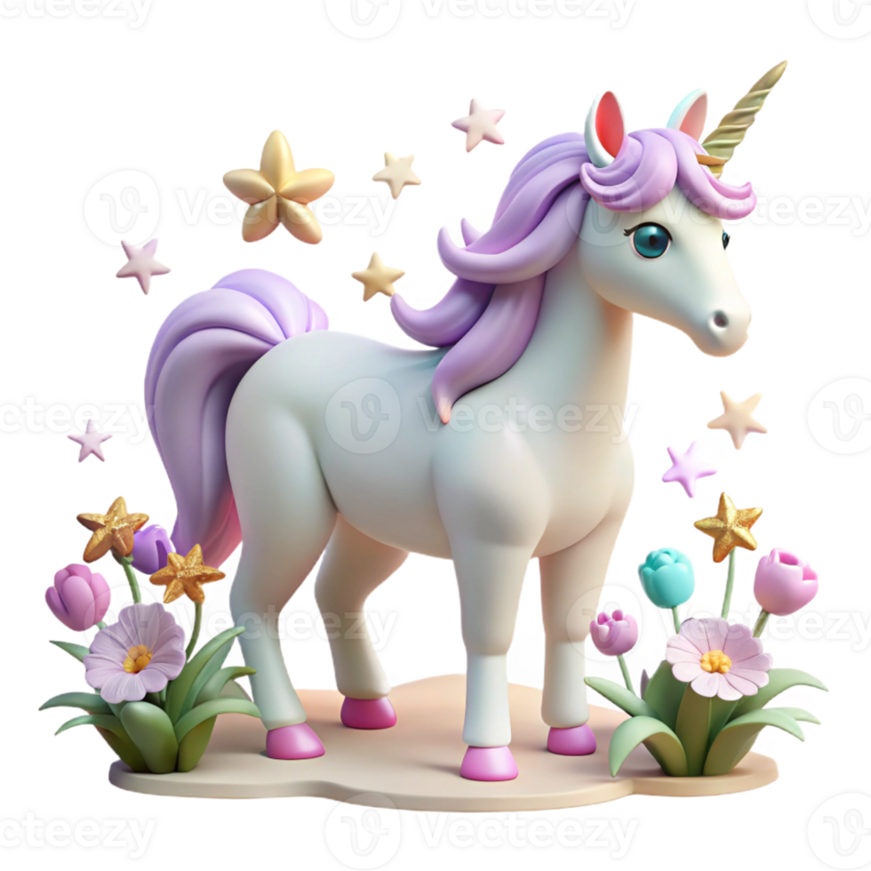 extraordinary creative A Ethereal Unicorn Grazing in a Field of S detailed png