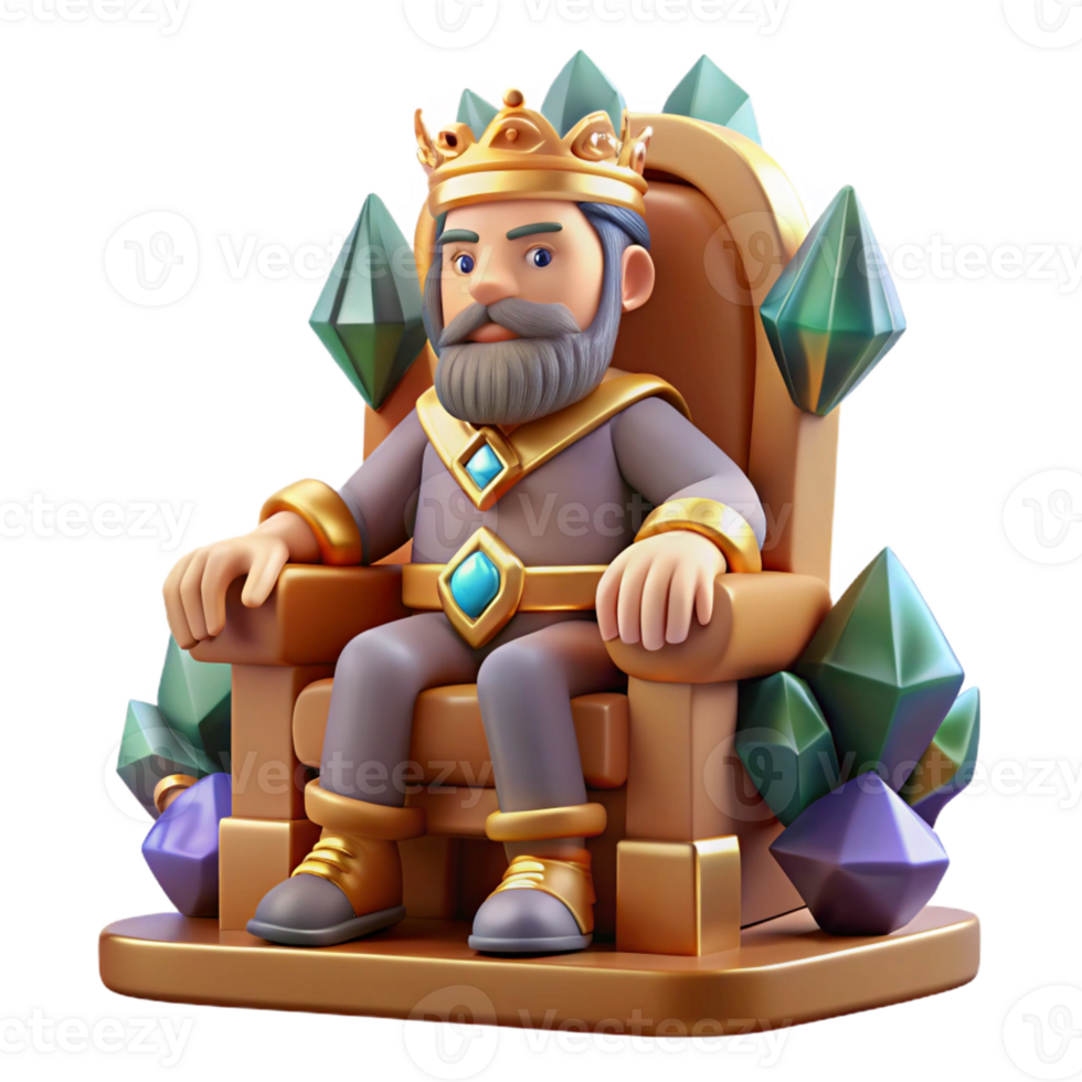 serene rustic A Stoic Dwarf King Sitting on a Throne O original png