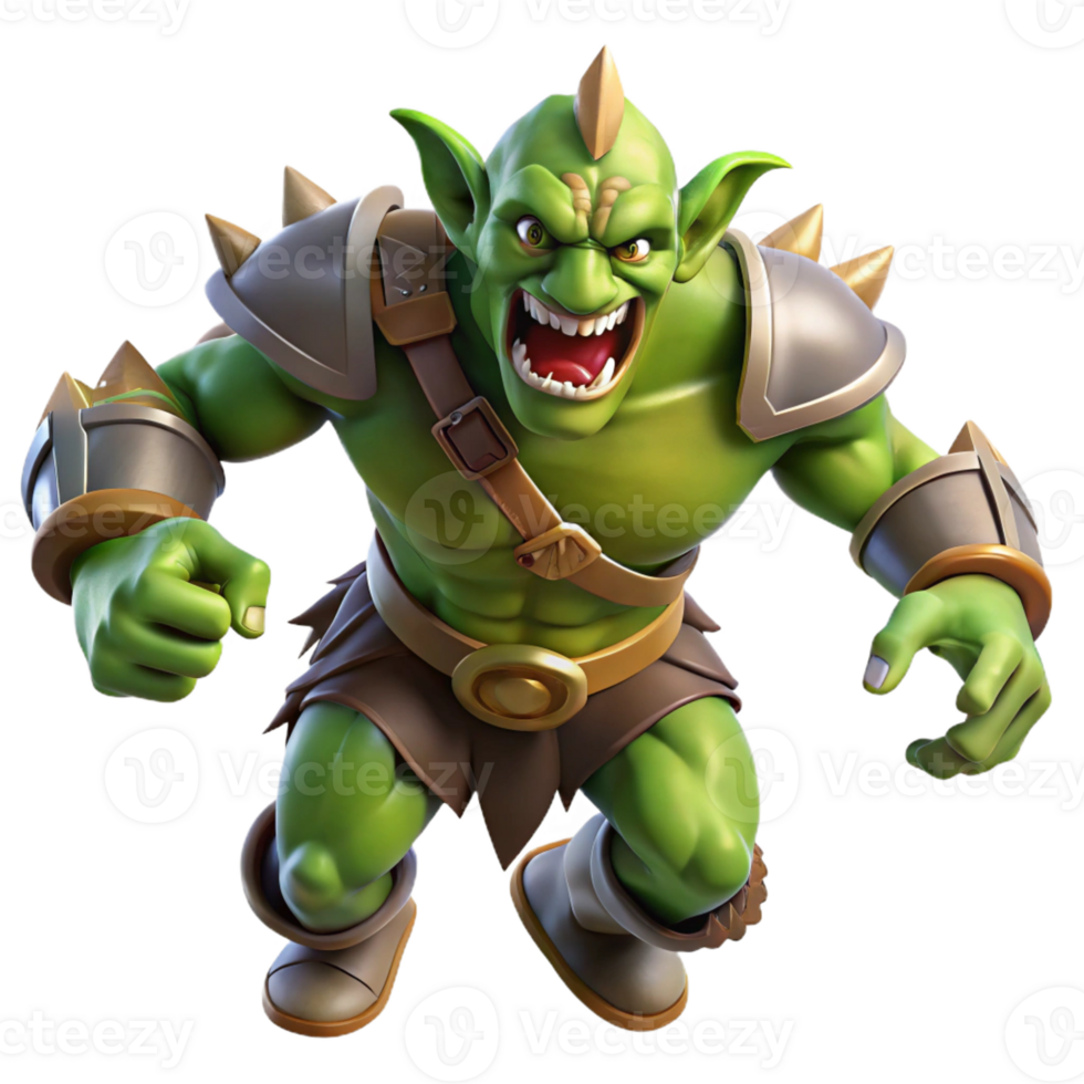 stunning rustic A Fierce Orc Chieftain Leading a Charge detailed png