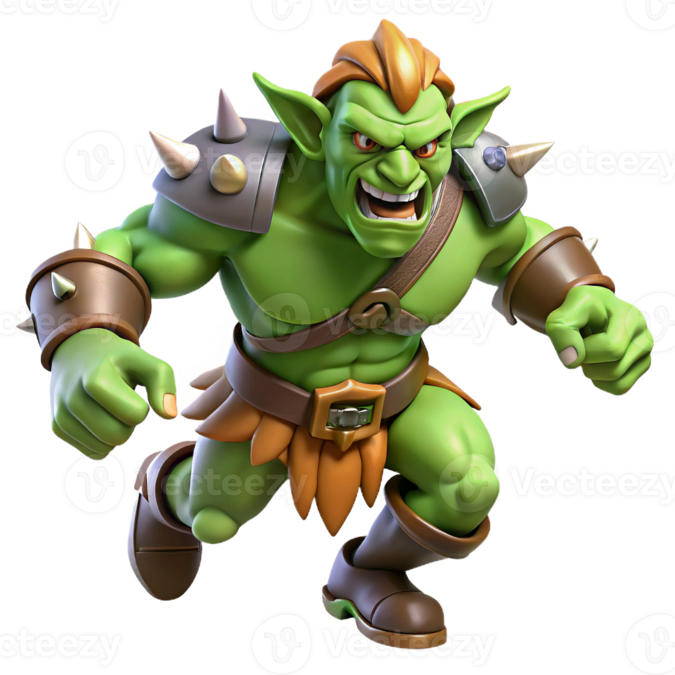 impressive vintage A Fierce Orc Chieftain Leading a Charge professional png