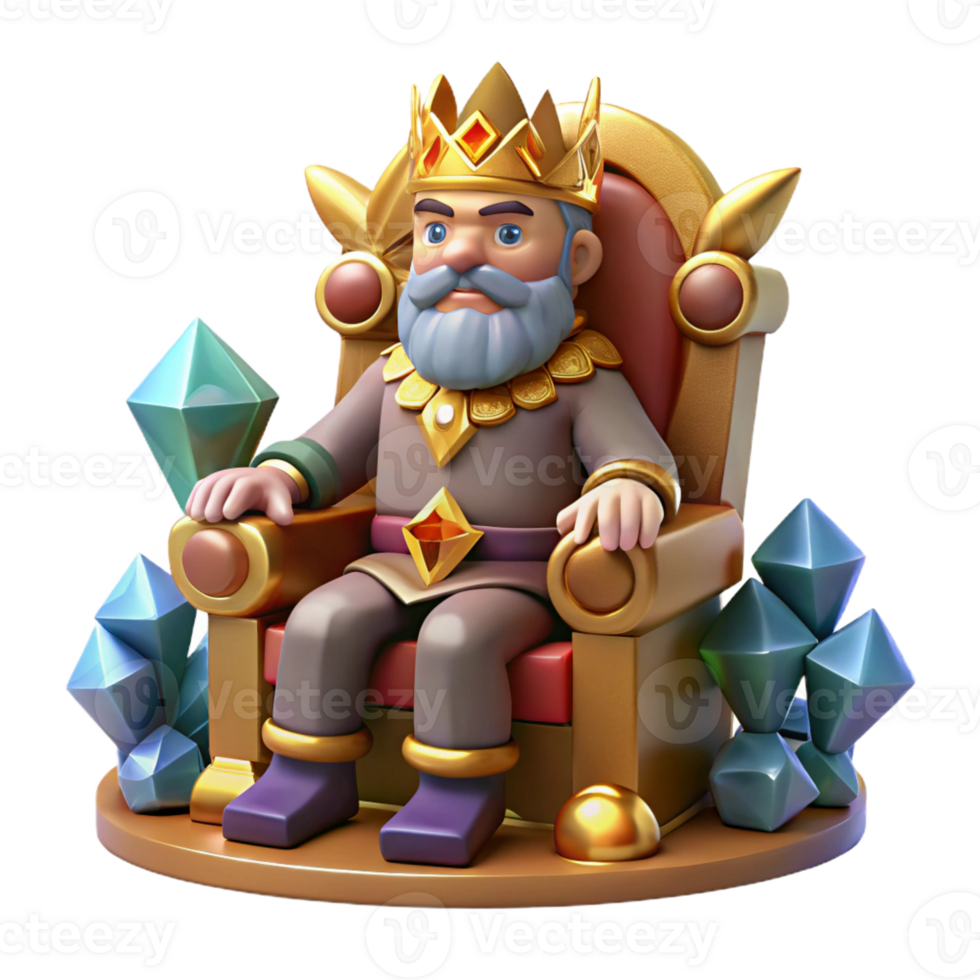 impressive abstract A Stoic Dwarf King Sitting on a Throne O premium png