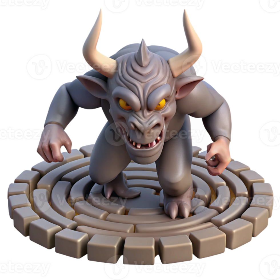 vibrant contemporary A Ferocious Minotaur Charging Through A high resolution png