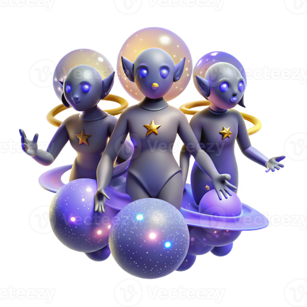 stunning traditional A Group of Celestial Beings Floating Amon professional png