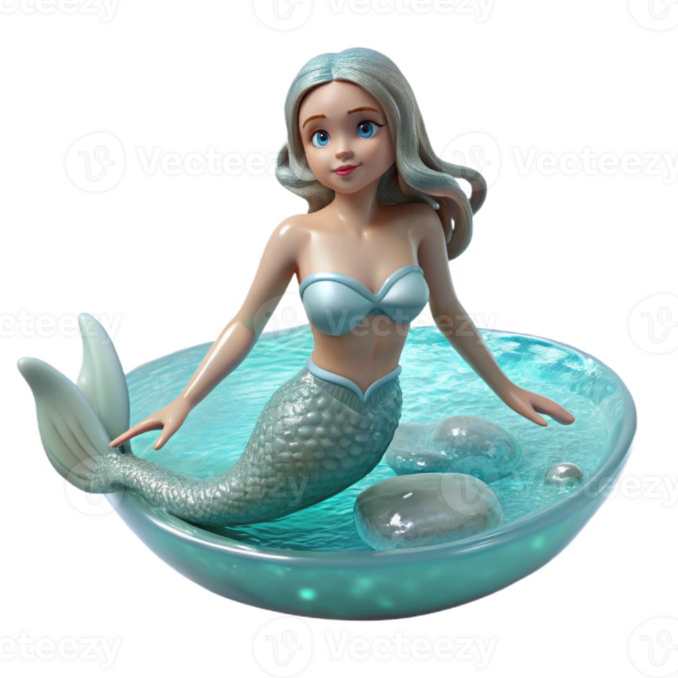 impressive creative A Serene Mermaid Swimming in a Crystal Cle exclusive png