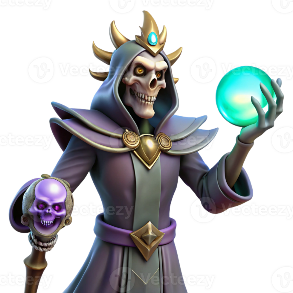 impressive abstract A Powerful Lich Holding a Glowing Orb Da high resolution png