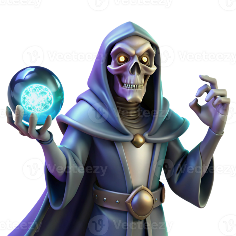 stunning minimalist A Powerful Lich Holding a Glowing Orb Da original png