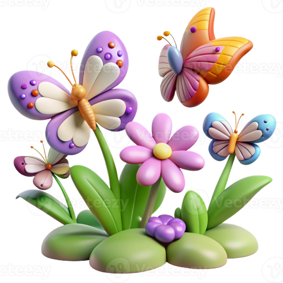 serene abstract A Group of Butterflies Fluttering Around detailed png
