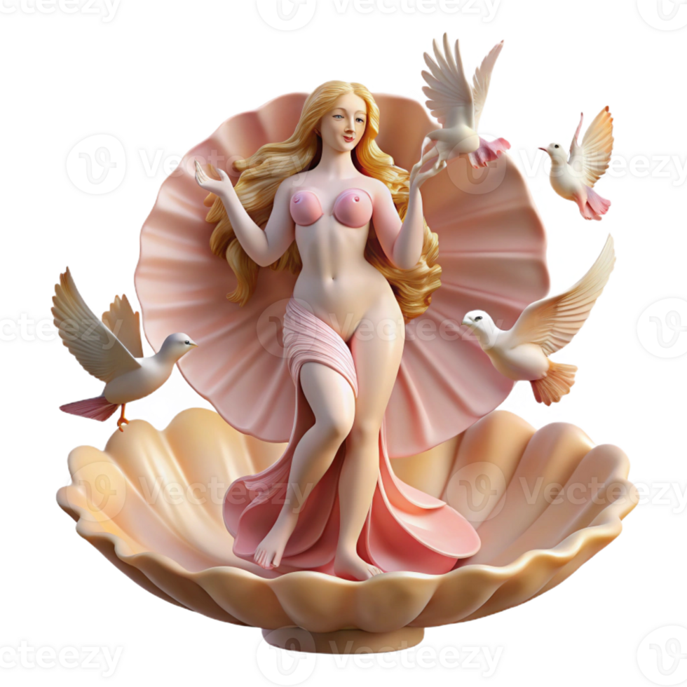dramatic rustic Aphrodite Rising from a Giant high quality png