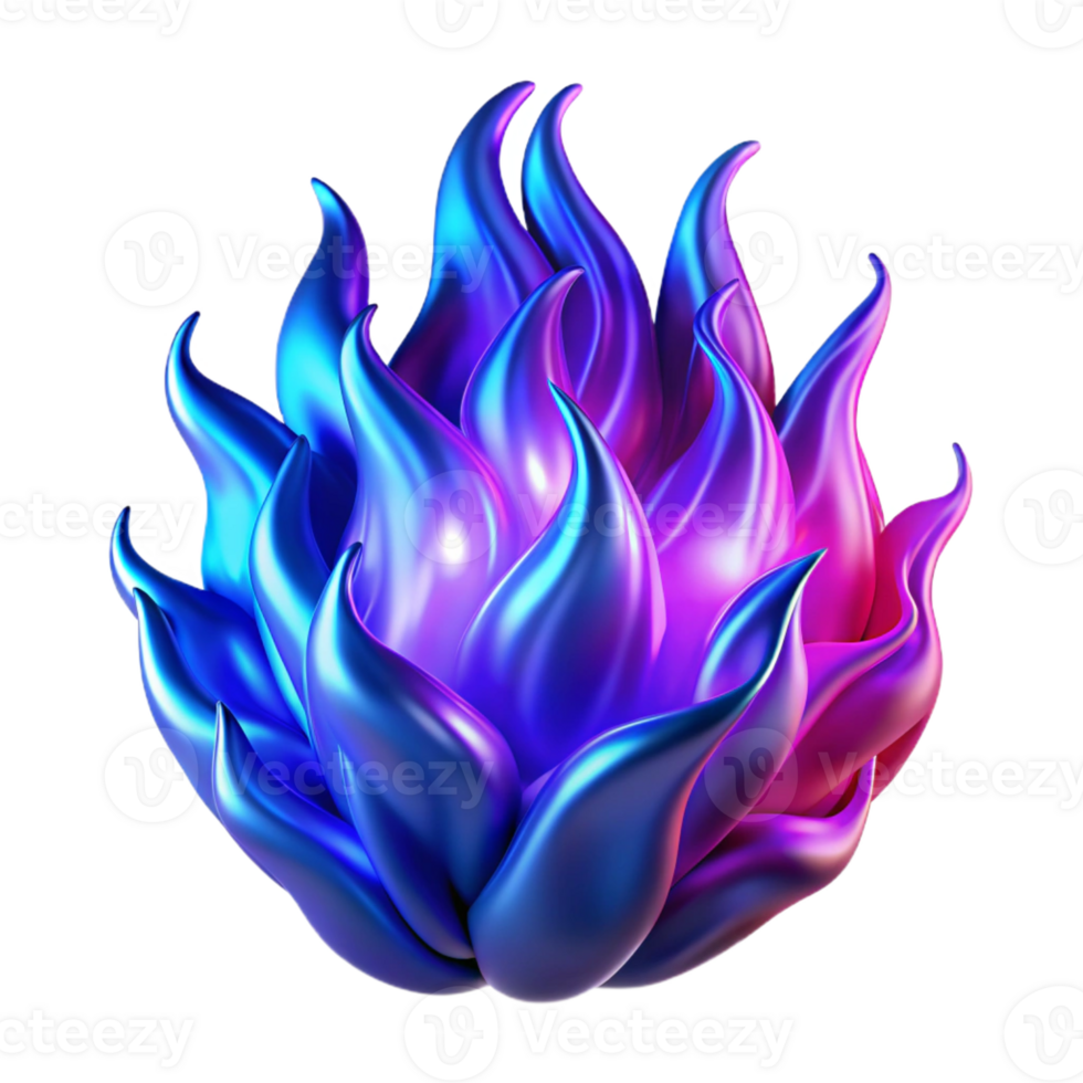 stunning rustic Abstract Fractal Flames in Electric Blue A premium png