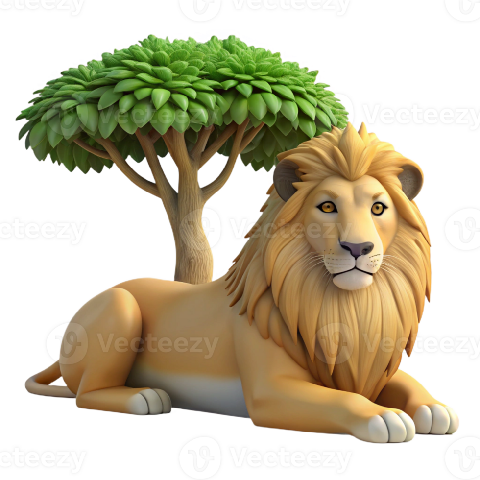 stunning minimalist Lion Pride Resting in Shade genuine png