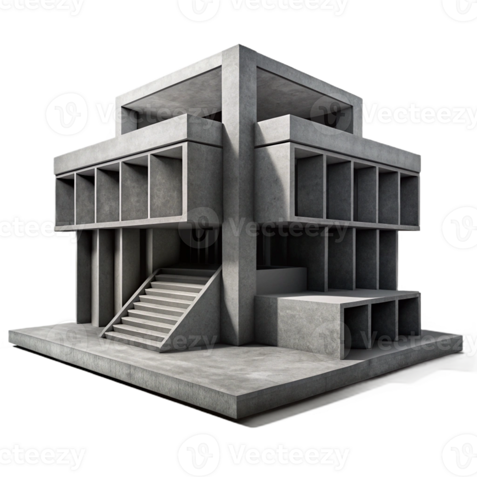 elegant traditional A Brutalist Concrete Library Harsh Shadows professional png