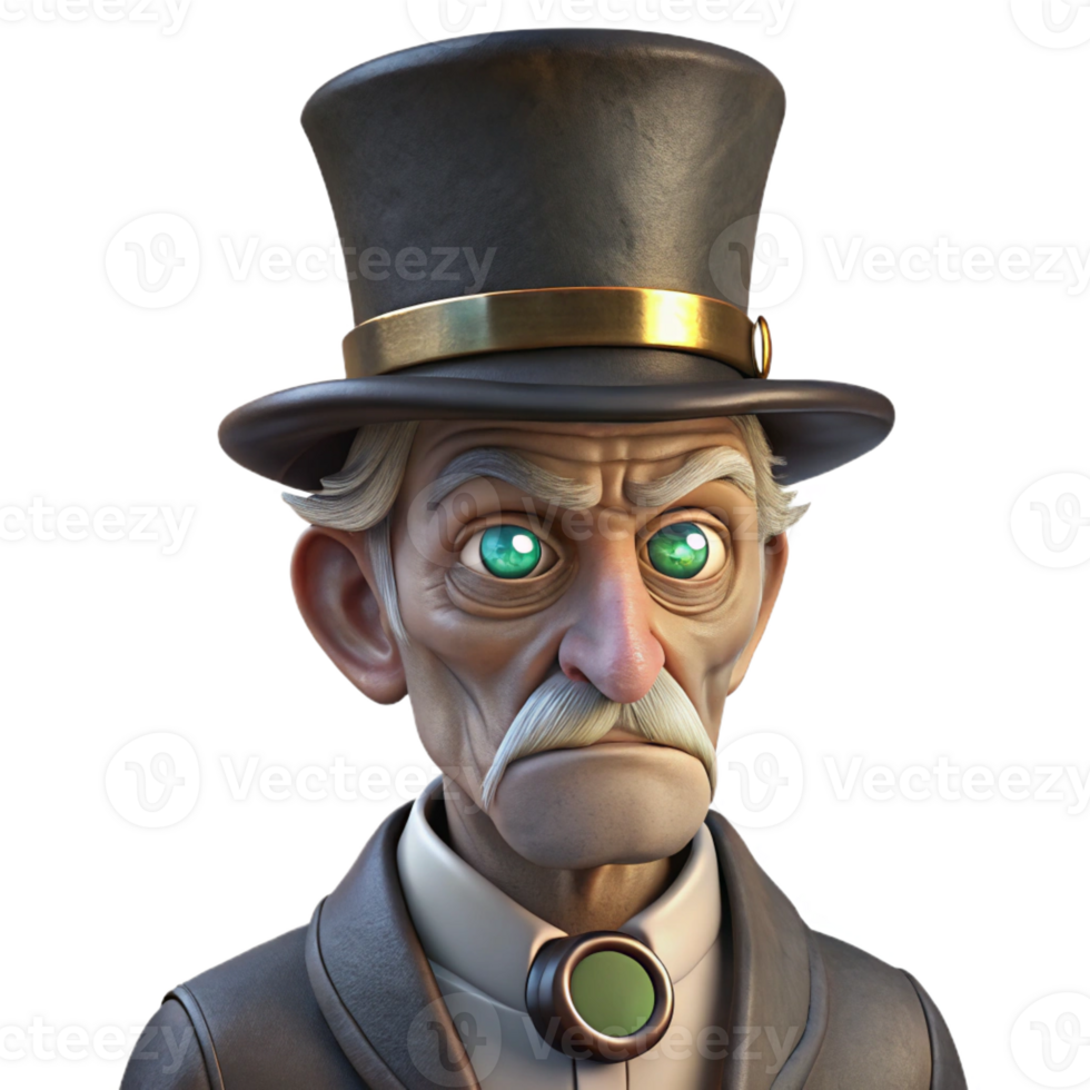elegant creative Portrait of an Elderly Man with Deep Wrin authentic png