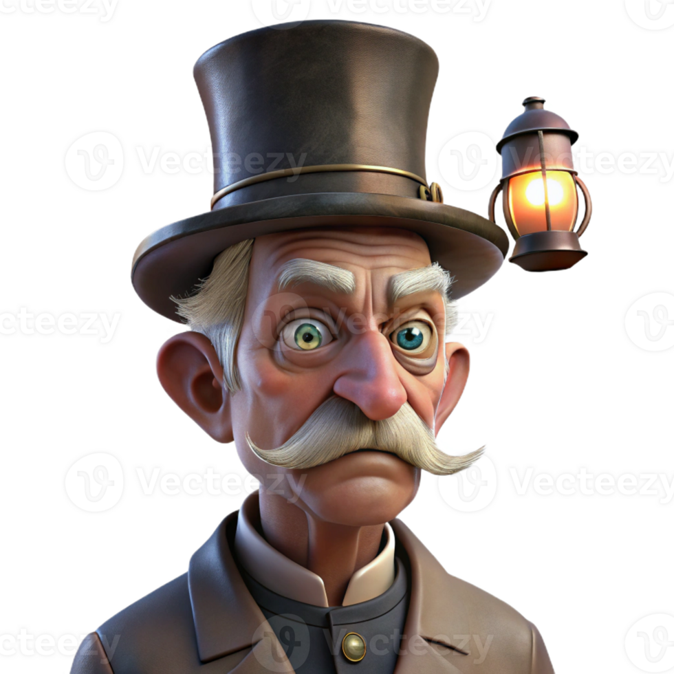 impressive vintage Portrait of an Elderly Man with Deep Wrin premium png