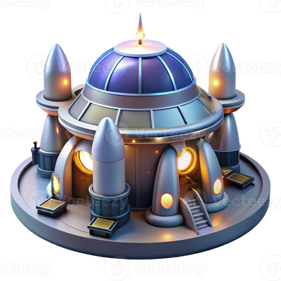 beautiful artistic Sleek Futuristic Spaceport Architecture genuine png