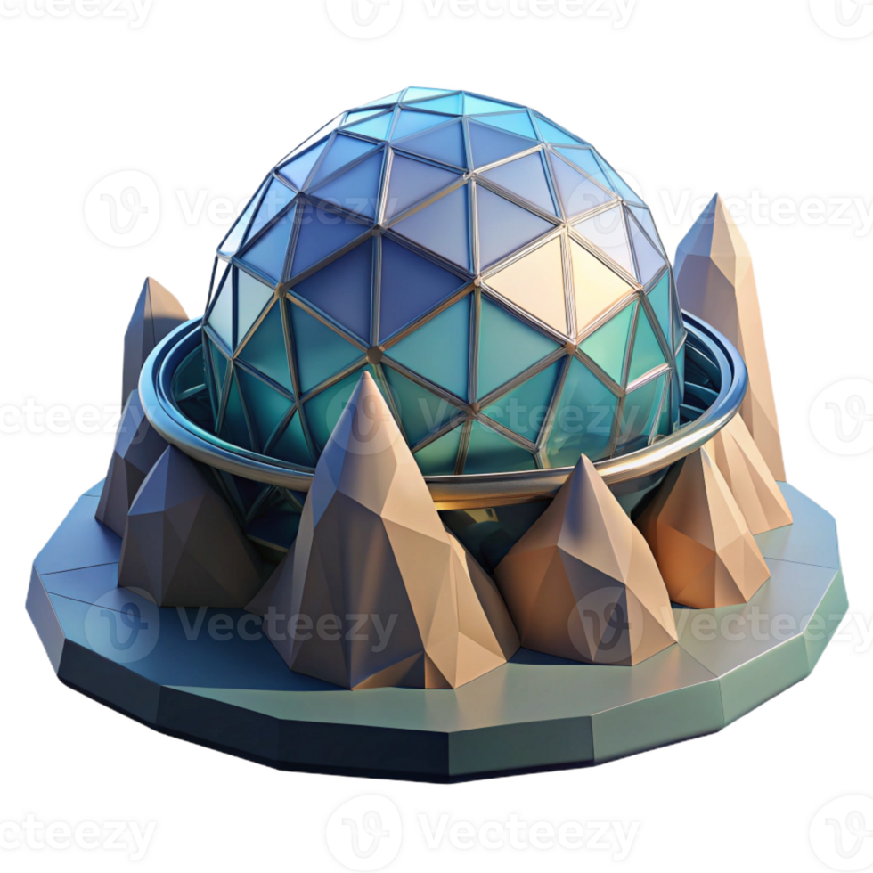 stunning rustic Floating Geodesic Dome Nestled in a Mount exclusive png