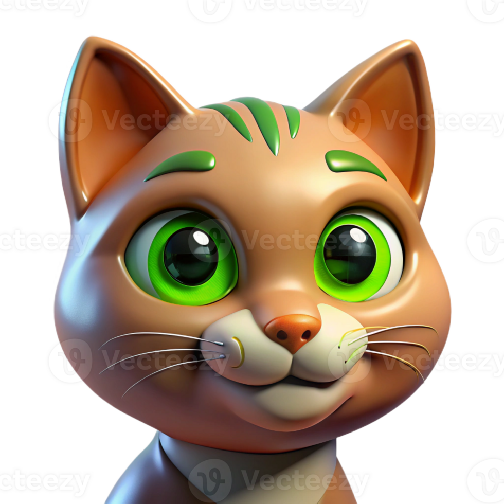 vibrant abstract Mischievous Cat Portrait Bright Eyes professional png