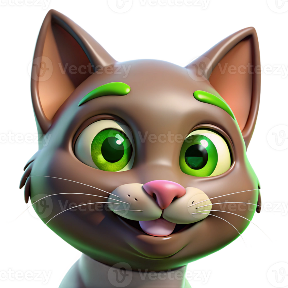 stunning classic Mischievous Cat Portrait Bright Eyes high quality png