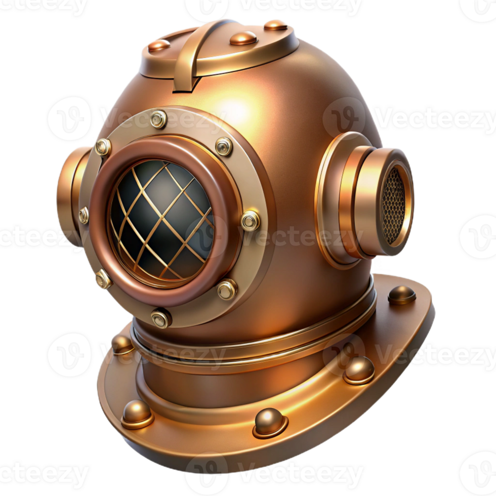 extraordinary vintage A Steampunk Diving Helmet with Brass Accen authentic png
