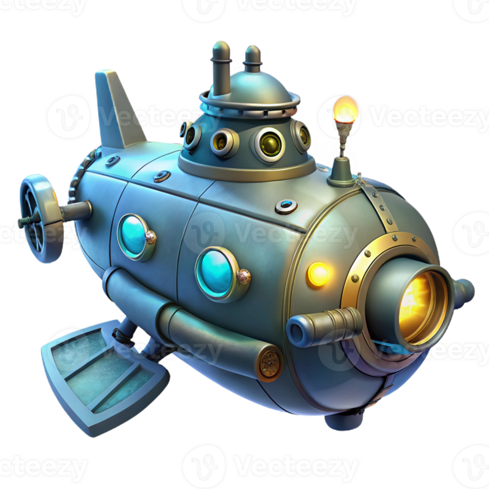 impressive vintage A Steampunk Submarine Exploring the Dep exclusive png