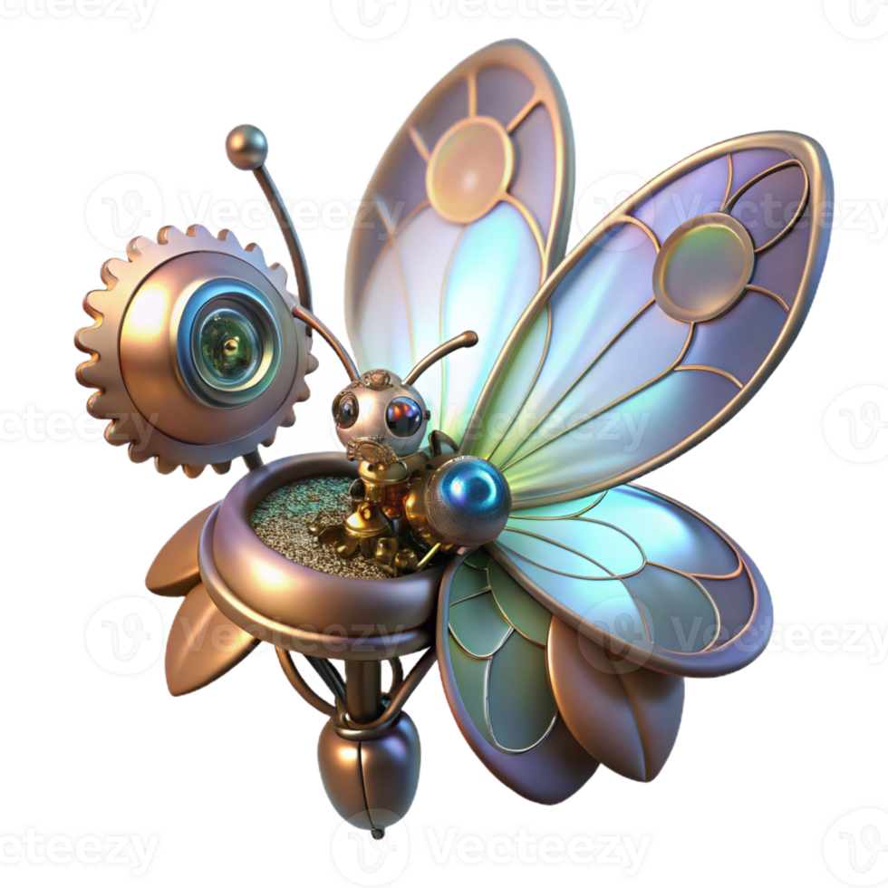 serene abstract A Whimsical Steampunk Butterfly with Del high resolution png