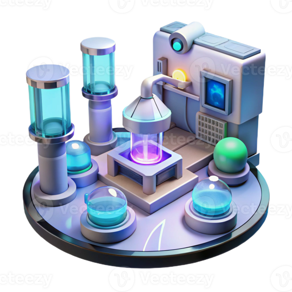 stunning vintage A Futuristic Laboratory with Glowing Equ high resolution png