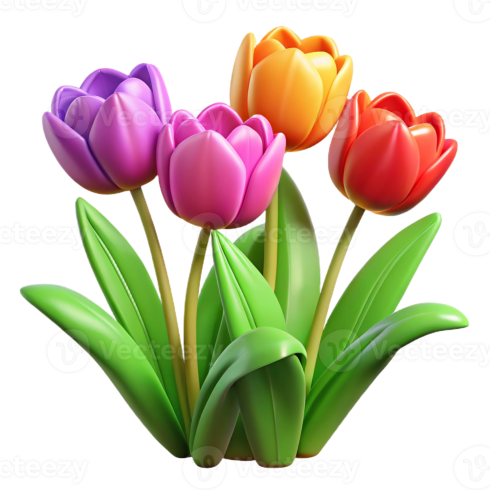 serene rustic A Group of Colorful Tulips in a Garden S authentic png