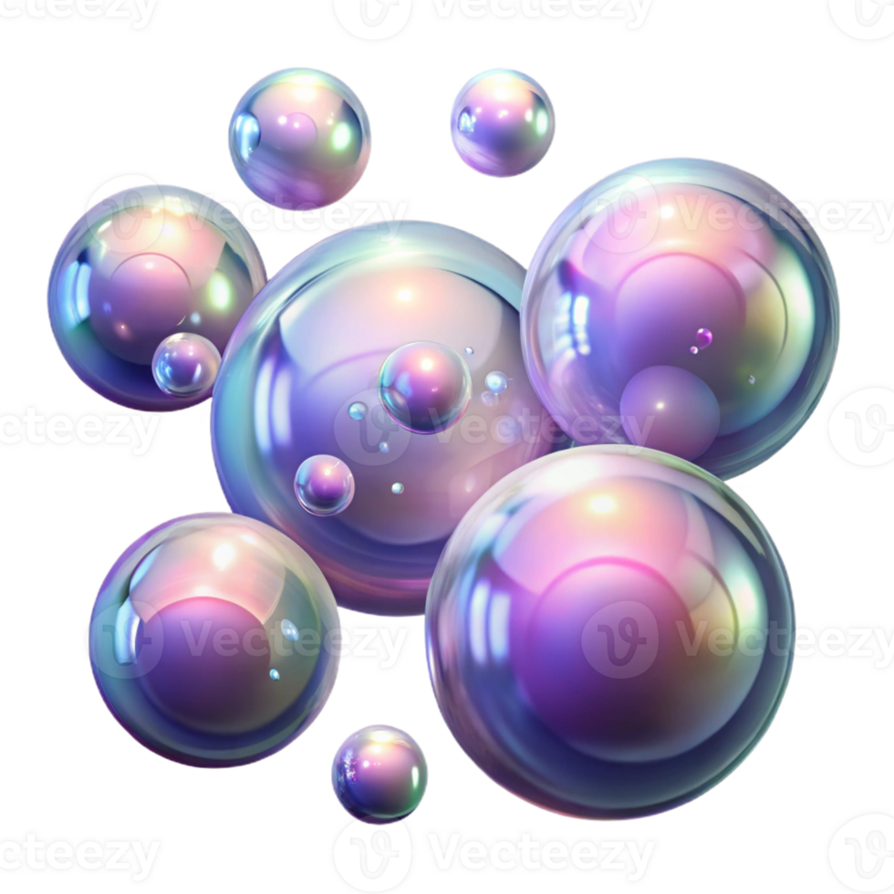 magnificent modern Floating Iridescent Bubbles in a Field high resolution png