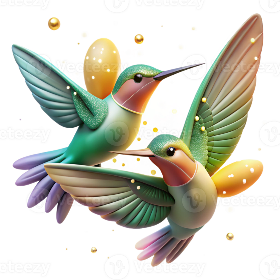 elegant creative Hummingbirds Dancing in Mid-air original png