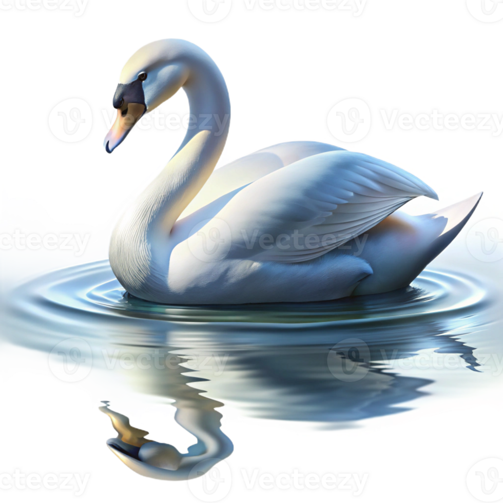dramatic traditional Swan Gliding on Calm Water original png