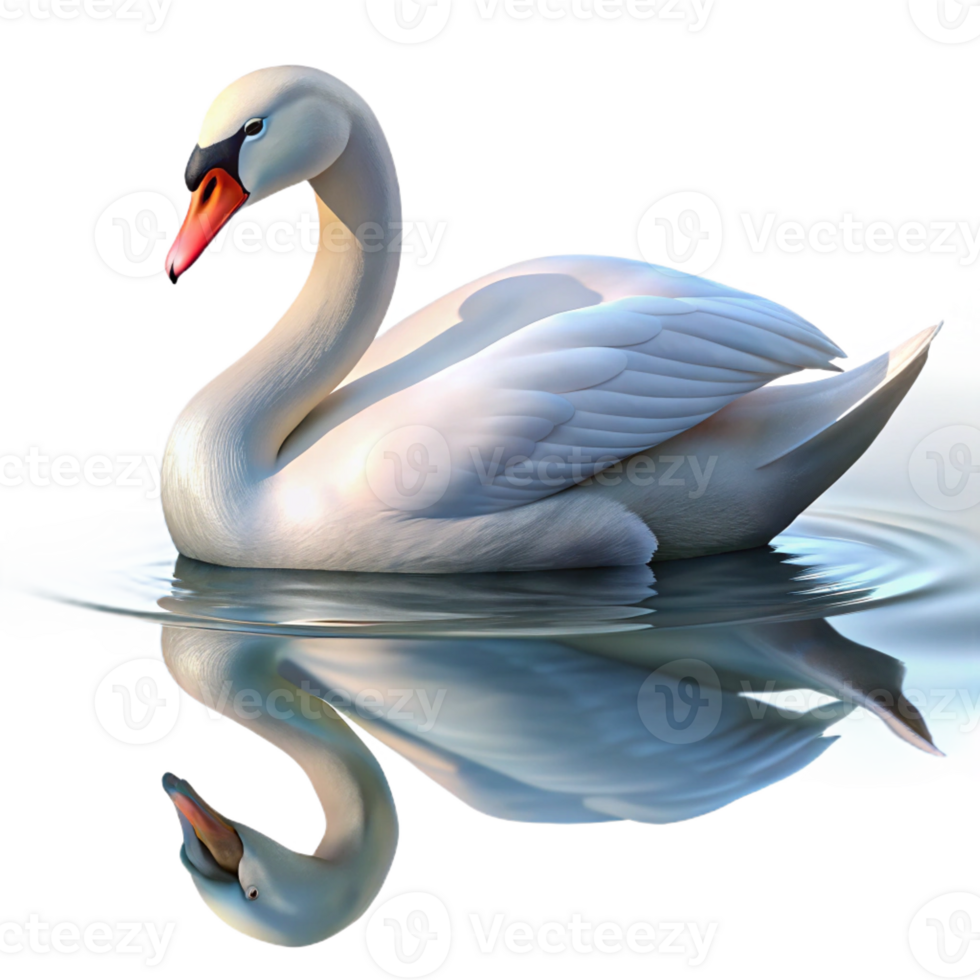 elegant abstract Swan Gliding on a Calm Lake genuine png
