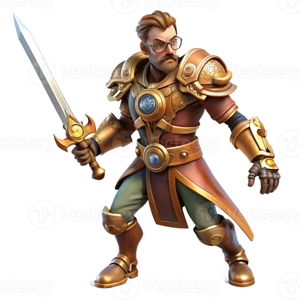 dramatic abstract A Steampunk Warrior Clad in Armor and Wi authentic png