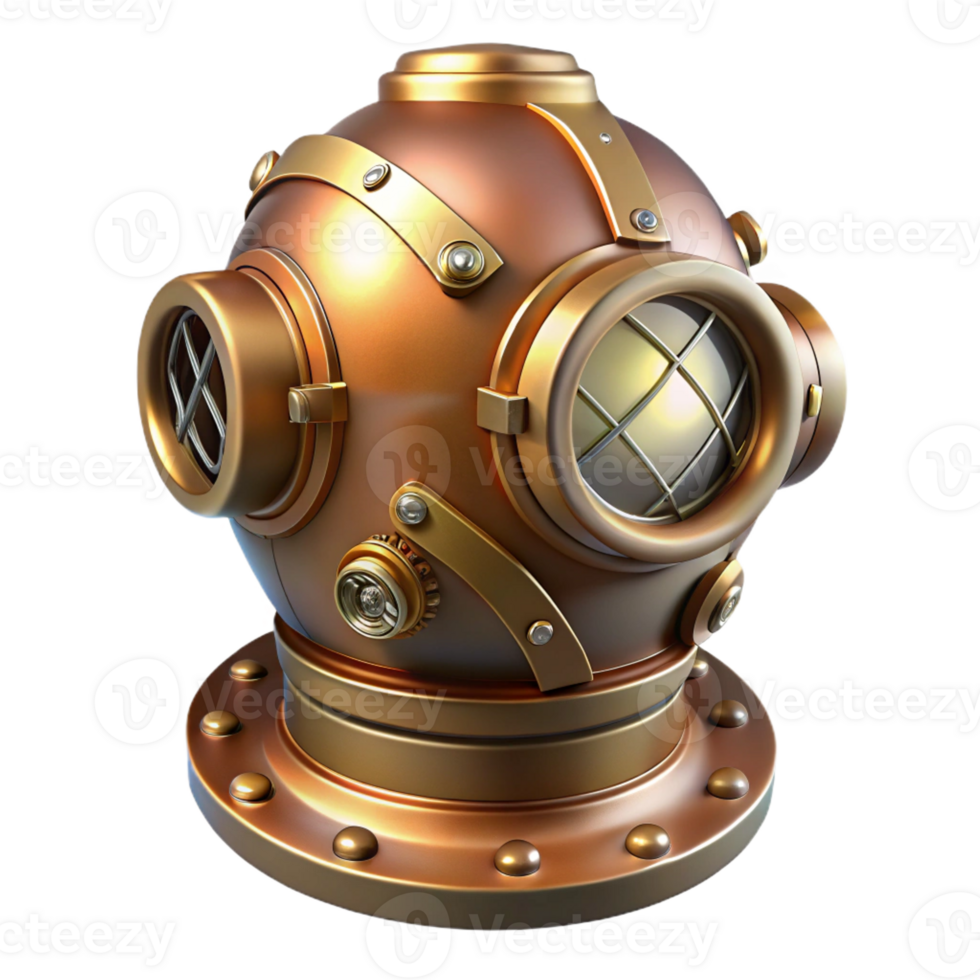 impressive vintage A Steampunk Diving Helmet with Brass And detailed png