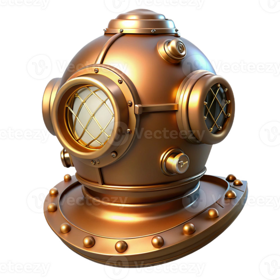 extraordinary minimalist A Steampunk Diving Helmet with Brass And exclusive png