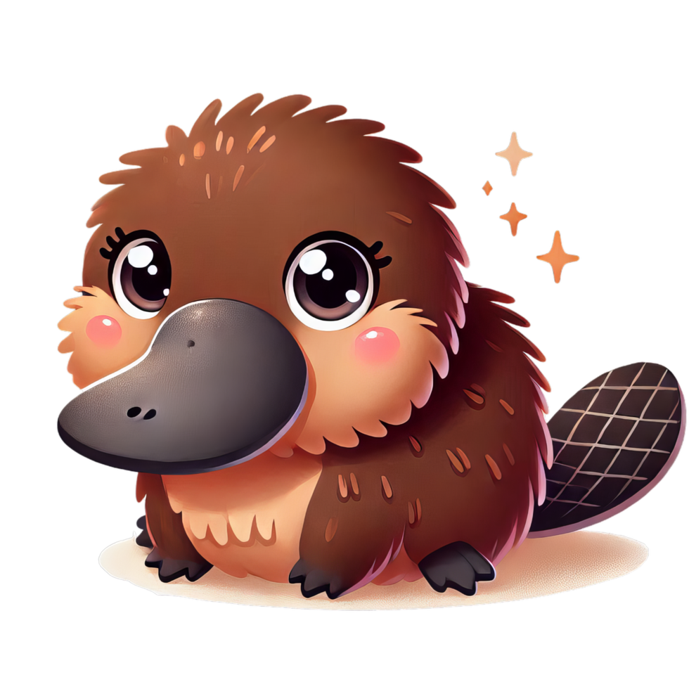 A cute little platypus with big eyes png