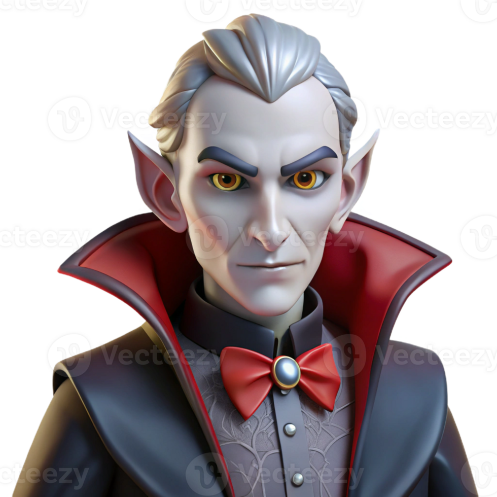 impressive traditional Portrait of an Elegant Vampire with Pale premium png