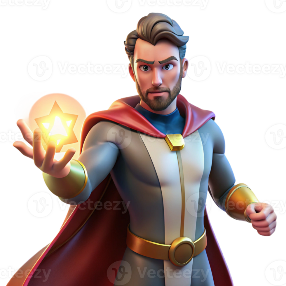 beautiful modern Portrait of a Powerful Superhero with A premium png