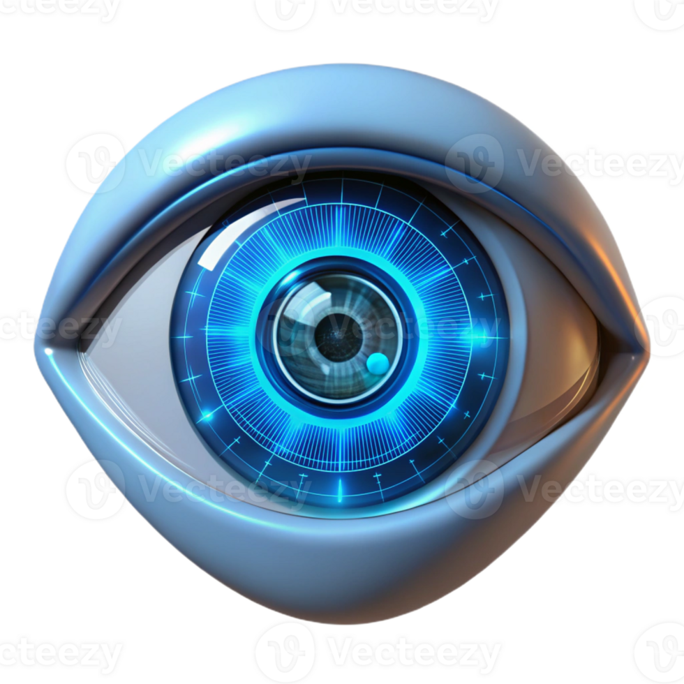 dramatic abstract A Close Up of a Human Eye with a Hud professional png