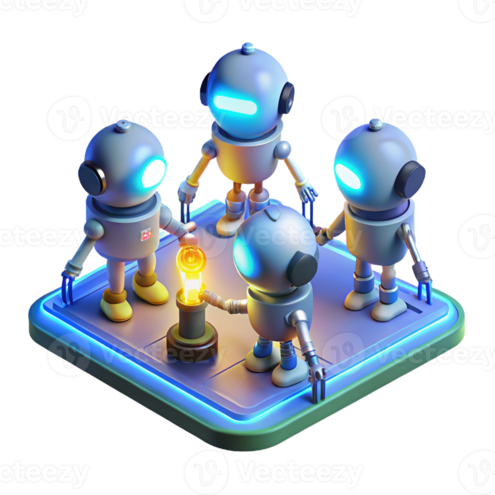 elegant traditional A Group of Nanobots Repairing a Damaged Ci professional png