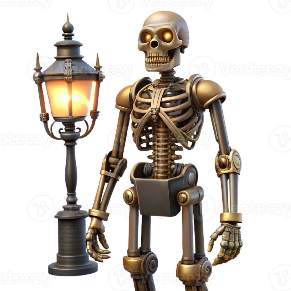 dramatic minimalist A Steampunk Automaton Resembling a Huma png