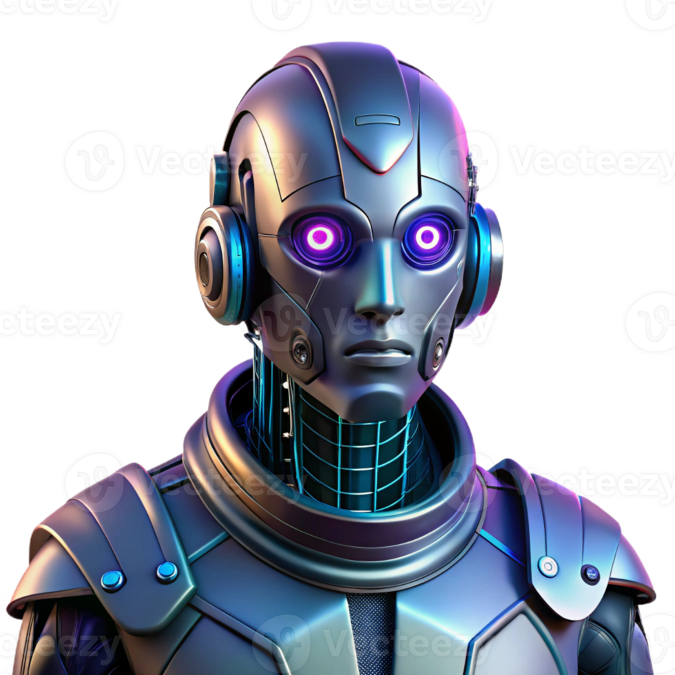 vibrant rustic Portrait of a Robot with Intricate Mechan detailed png