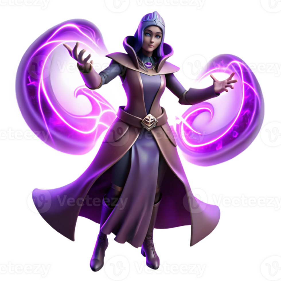 stunning vintage A Powerful Sorceress Casting a Spell Surr png