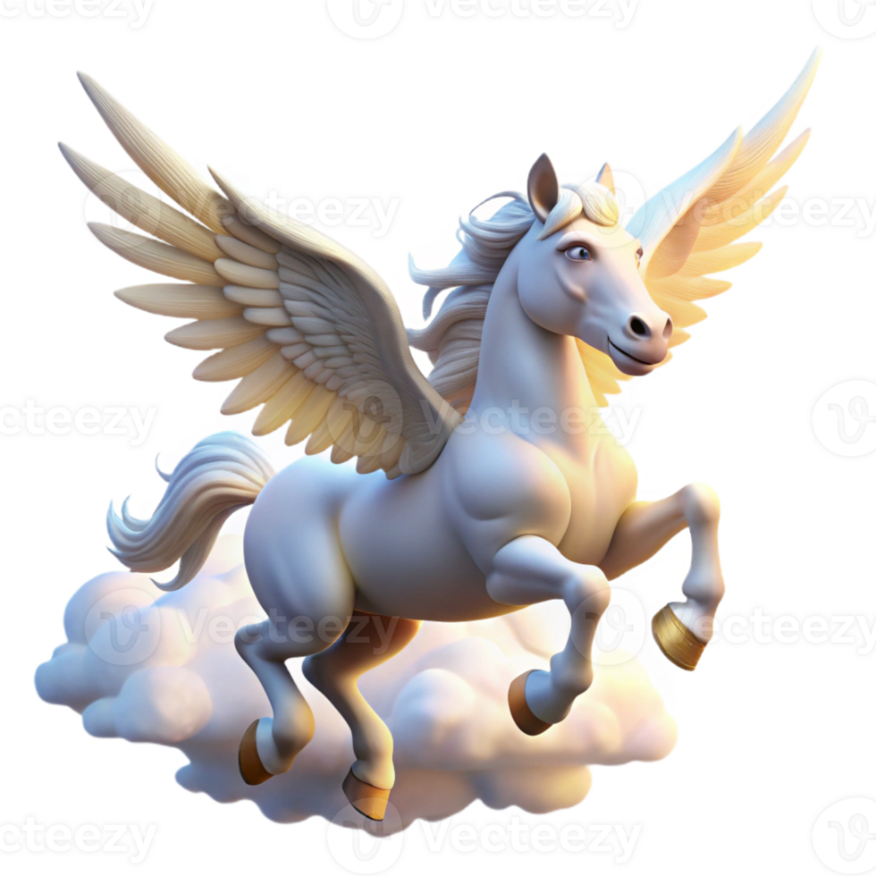 beautiful traditional A Majestic Pegasus Flying Through a Cloudy exclusive png