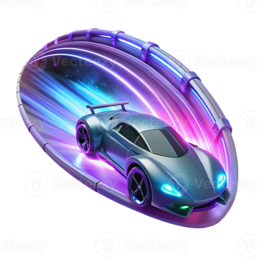 beautiful rustic A Futuristic Flying Car Races Through A detailed png
