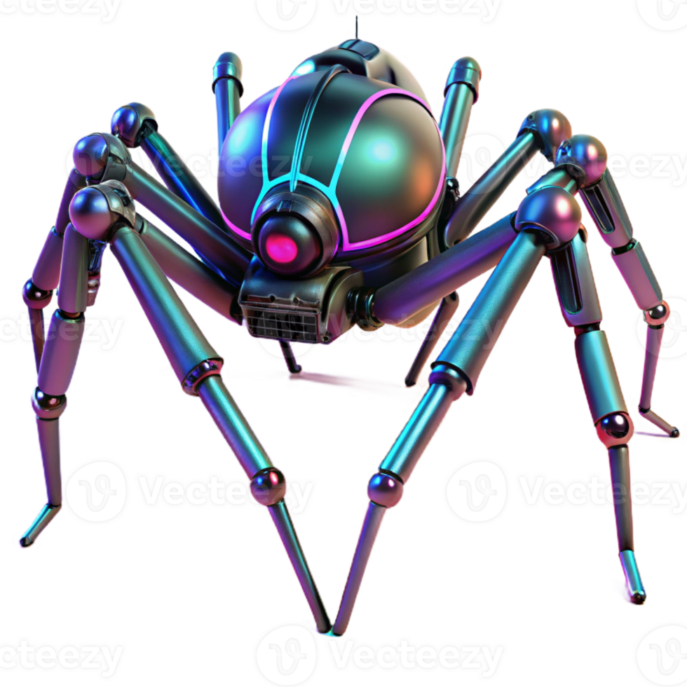 vibrant classic A Giant Robotic Spider Walks Across a Web png