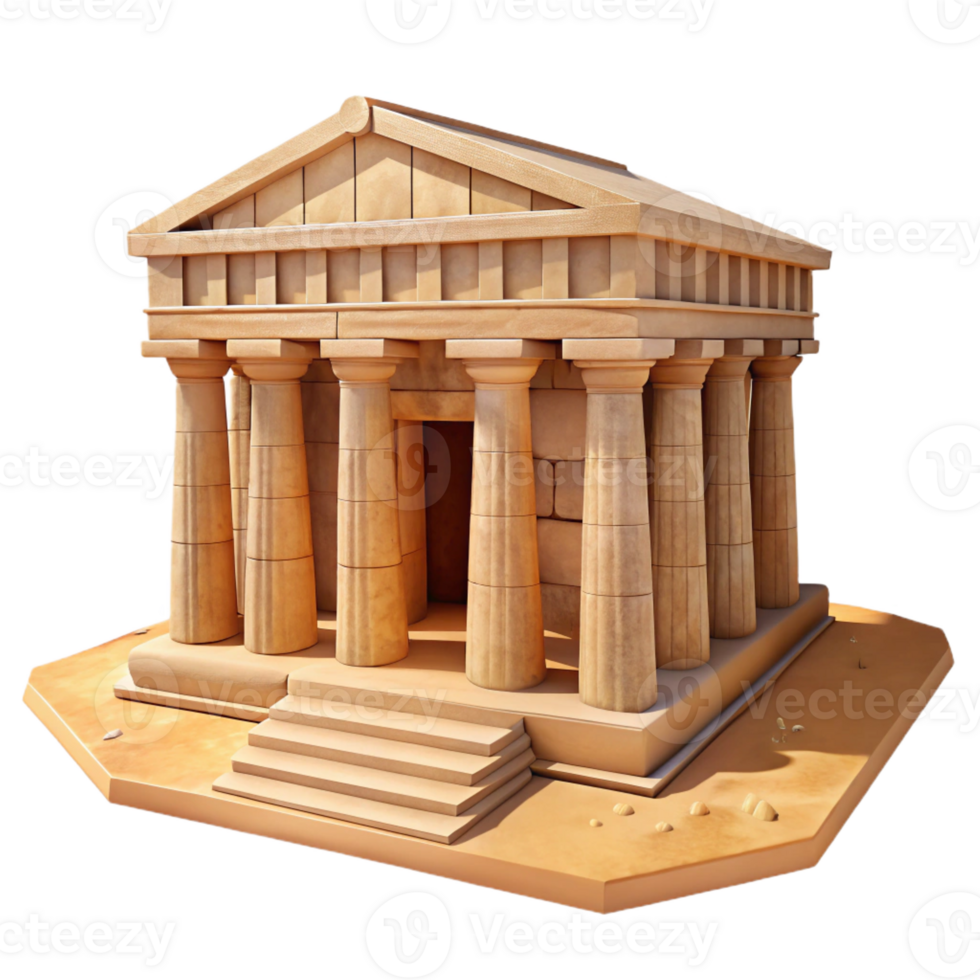 dramatic vintage A Solitary Desert Temple Made of Sandstone authentic png