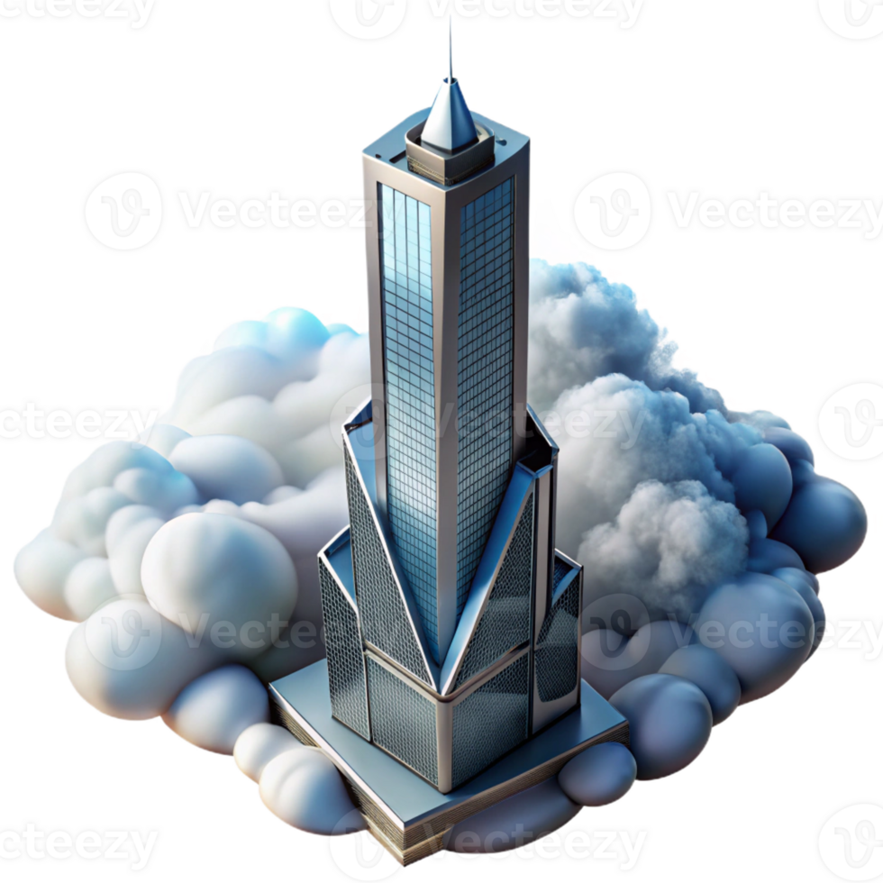 magnificent artistic A Glass and Steel Skyscraper Piercing The premium png