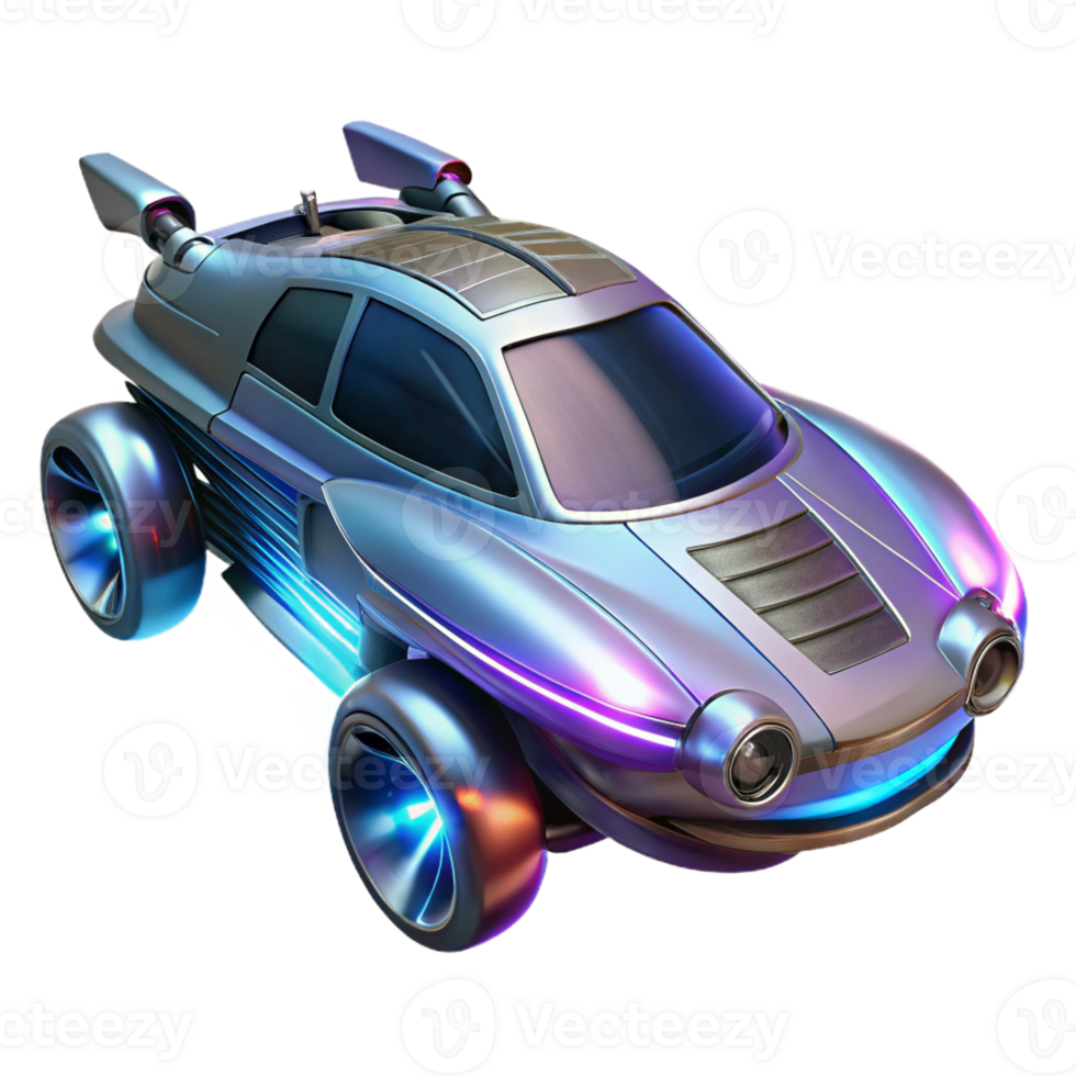 serene creative A Futuristic Flying Car Above a Neon Lit C genuine png